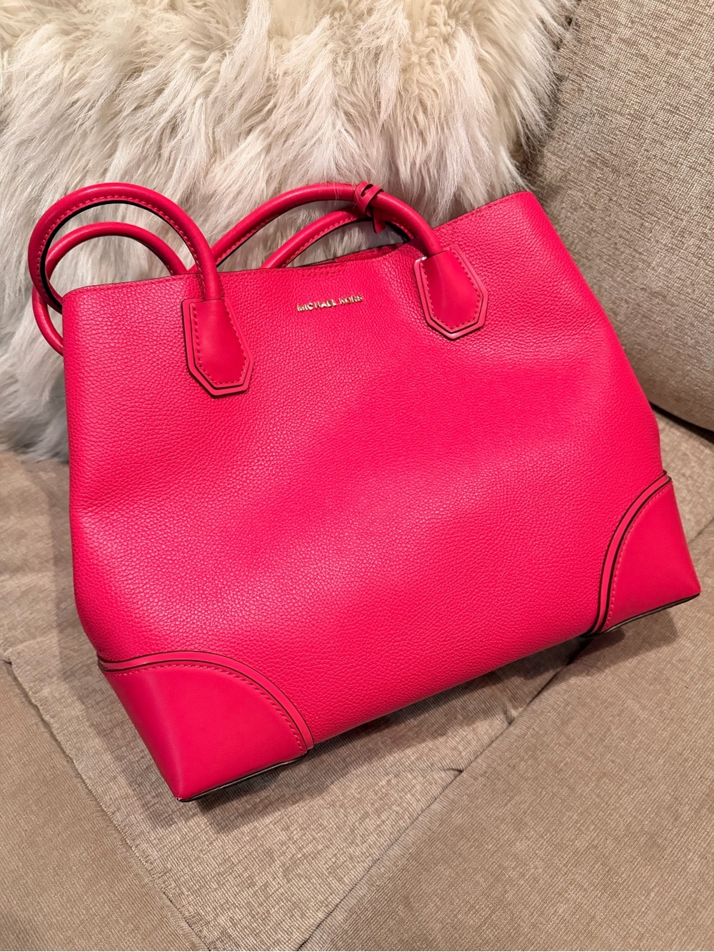 Michael Kors Pink Leather Tote Bag
